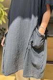 Made in Italy Milo Cotton Slouch Sac Dress Black